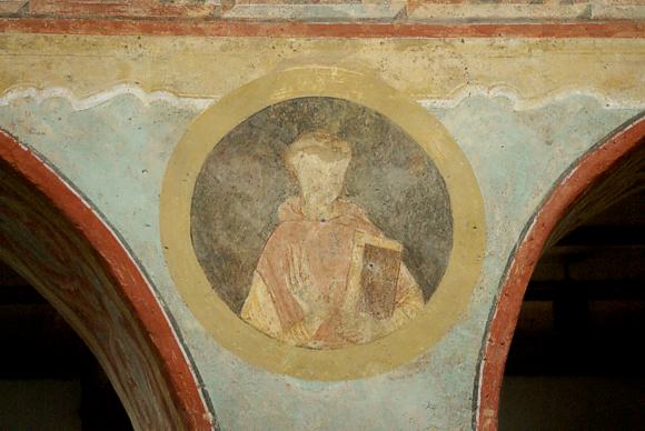 Arkadenzwickel mit Darstellung eines Abts