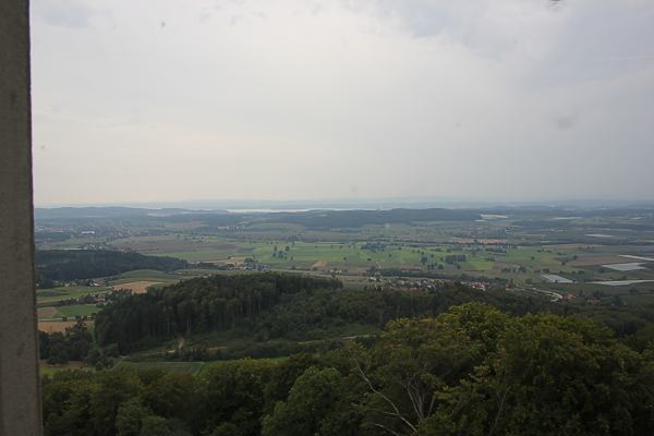 Blick aus dem Fenster des Festsaals nach Süden zum Bodensee
