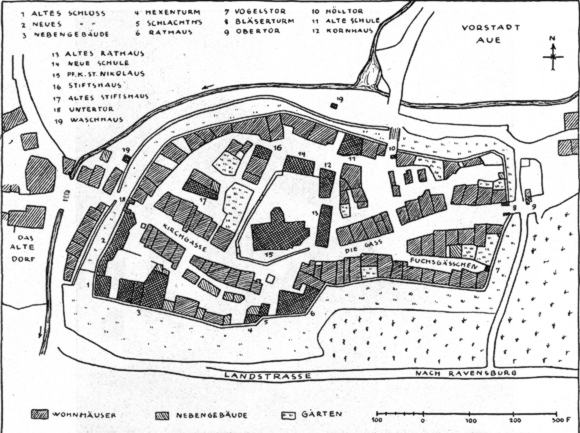 Markdorf vor dem Brand von 1842