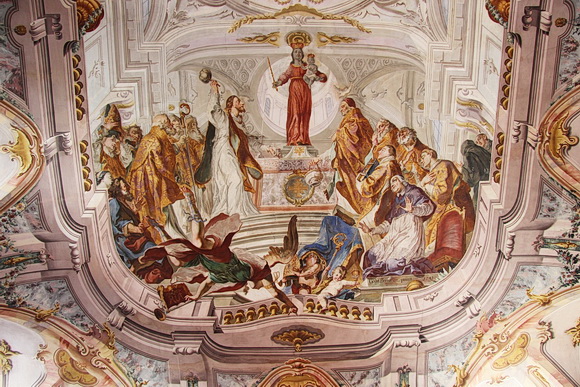 Neues Schloss Meersburg: Deckenfresko in der Schlosskirche