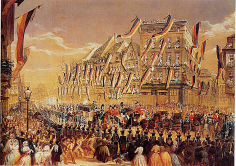 Einzug des Reichsverwesers in Frankfurt. Aquarell