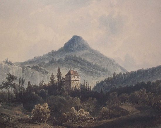 Schloss Wäscherburg. Aquarell von Pieter Francis Peters, 1855