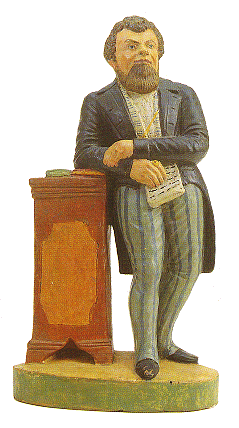 Robert Blum als Zizenhausener Terrakottafigur. Bemalter Ton. Konstanz, Rosgartenmuseum.