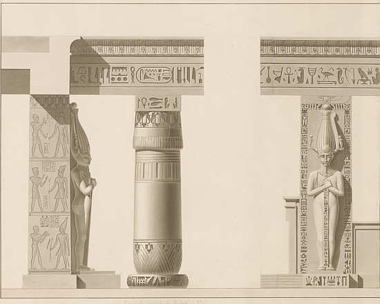 Theben, Medinet Habu, Osirispfeiler und Säule aus dem Totentempel Ramses’III.