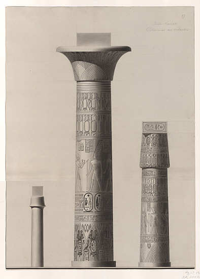 Theben, drei Säulen aus dem Amuns-Tempel von Karnak