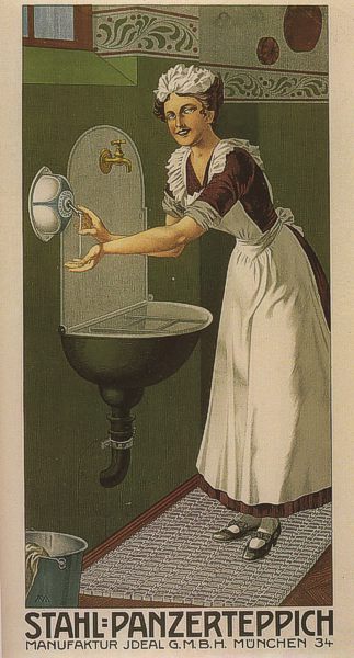 Franz Xaver Mederer: Stahl-Panzerteppich Manufaktur Ideal GmbH, Farblithografie, um 1900. Münchner Stadtmuseum