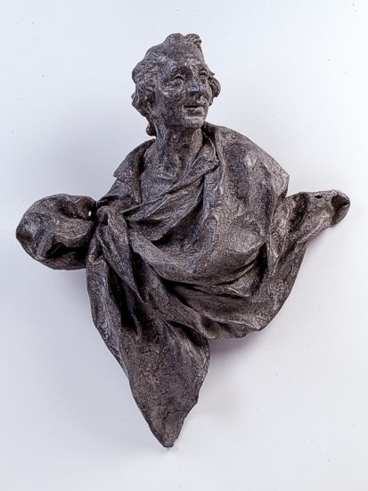 J.C. Wentzinger, Selbstportrait vom Balkongitter des Künstlerhauses, nach 1761. Foto: Hans-Peter Vieser