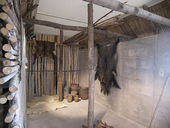 Nachbau einer steinzeitlichen Hütte. © Archäologisches Museum