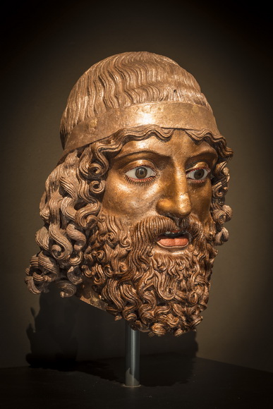 Partielle Rekonstruktion des Bronzekriegers A aus Riace (Kalabrien). Bronzeguss nach einem hochauflösenden Scan des Originals