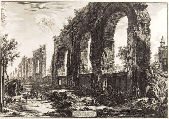 Piranesi: Avanza degl_Aquedotti Neroniani - Ruinen des Nero-Aquädukts.