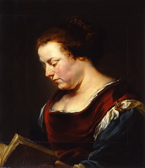 Bildnis einer lesenden Frau. Peter Paul Rubens / Jan Boeckhorst, 1. Hälfte 17. Jahrhundert.Öl auf mehrteiliger Eichenholztafel. Reiss-Engelhorn-Museen Mannheim. © rem, Foto: Jean Christen
