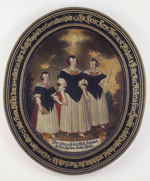Gedenktafel für Anna Catharina, Clara Elisabeth und Catharina Magdalena Kern. Schwäbisch Hall, 1697