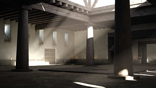 Blick in die Audienzhalle des Königspalastes von Qatna