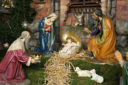 Neugotische Krippe von 1886 in der Pfarrkirche Wolfegg