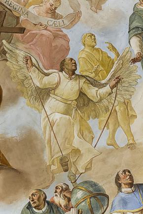 Caspar Mohr im Deckengemälde  der Klosterbibliothek von Schussenried