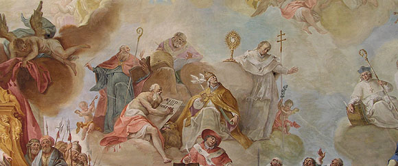 Deckenfreso im Bibliothekssaal des Klosters Schussenried