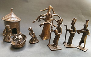 Krippenszene. Buntmetallguss, Burkina Faso, 20. Jh. Foto David Schmehle/ssg