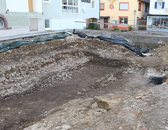 Dornhan, Grabung Stadtmauer, Grabungssituation