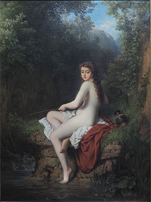 Caesar Willich: Angelnde Nymphe. 1869. Erkenbert-Mueum Frankenthal. Foto: Museum