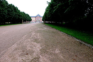 Schaden durch Starkregen im Schlossgarten Bruchsal. Foto: Brigitte Ihns/SSG