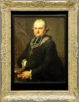 Johann Wilhelm Hoffnaas (1727–1795) zugeschrieben: Nicolas Maillot de la Treille (1725-1794), Hofkaplan und Bibliothekar unter Kurfürst Carl Theodor, um 1780. Öl auf Leinwand