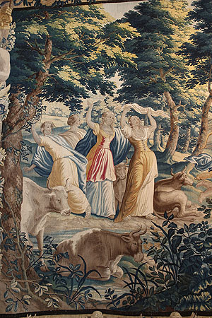 Schloss Bruchsal, Detail aus der Teppichserie "Verwandlungen des Jupiter". Foto. kulturer.be