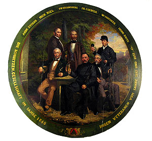 Schützenscheibe zur Erinnerung an die Hambacher Bewegung, 1860. Erkenbert-Museum Frankenthal