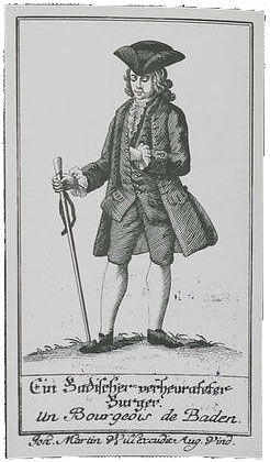 Ein Badischer verheurateter Burger / Un Bourgeois de Baden. Martin Will, Augsburg