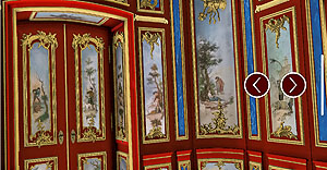 Schloss Bruchsal, Watteau-Kabinett in der digitalen Rekonstruktion. Screenshot kulturer.be