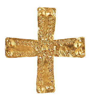 Goldblattkreuz aus Hüfingen, spätes 6. Jahrhundert, Leihgabe Archäologisches Landesmuseum Baden-Württemberg, Foto: Axel Killian