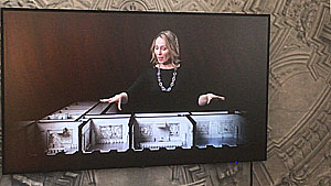 Einführung in die virtuelle Rekonstruktion des kurfürstlichen Paradeschlafzimmers: Präsentation des Appartement im Modell. Film: Faber Courtial, Foto: kulturer.be