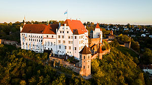 Burg Trausnitz, Landshut. "Italienischer Anbau" rechts neben dem Alten Palas.