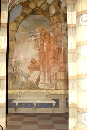 Wandmalerei in der Grotte im Bruchsaler Schloss.